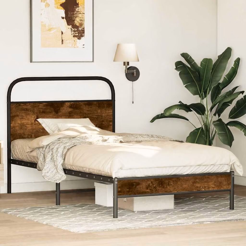 Giroletto senza materasso vidaXL in Rovere Fumo, L/P: 100 x 200 cm