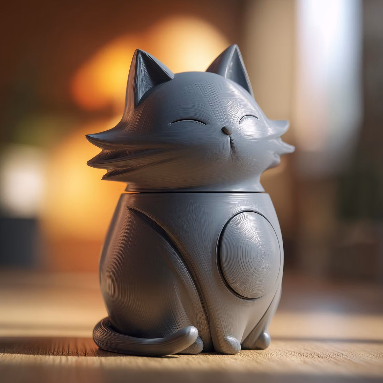 Decords - Urna crematoria 3D per animali domestici, a forma di gatto, con coperchio, 21 cm