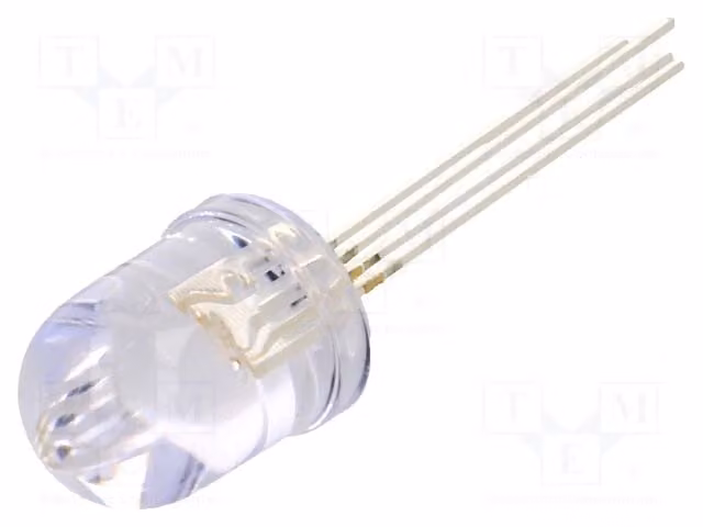 LED; 10 mm; tricolore; RGB; 7000÷8500 mcd; 10000÷12000 mcd; 30° OSTAMAA131A. Diodo LED a foro passante, 10 mm
