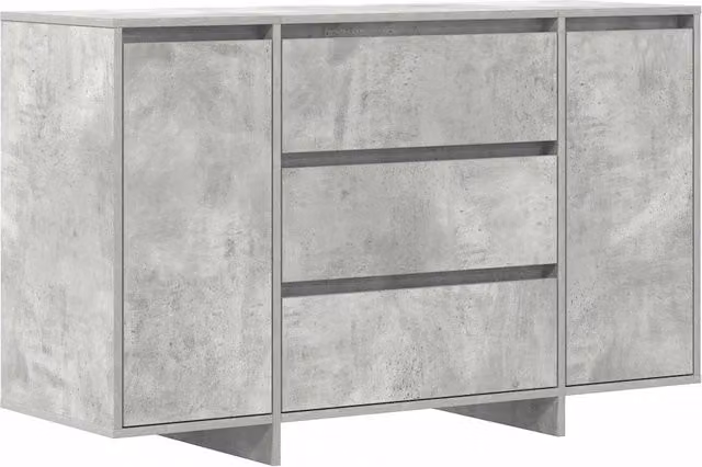 Credenza moderna in legno multistrato grigio cemento L 120 x P 41 x H 75 cm