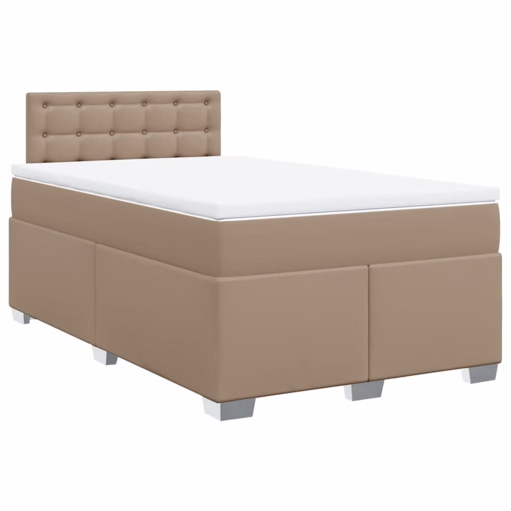 Giroletto a Molle con Materasso Cappuccino 140x190cm Pelle finta