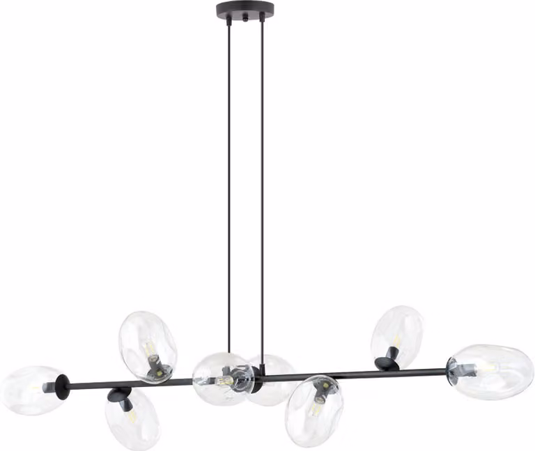 Lampadario Emibig 8xE14 10W PANDORA con 8 paralumi trasparenti 1262/8