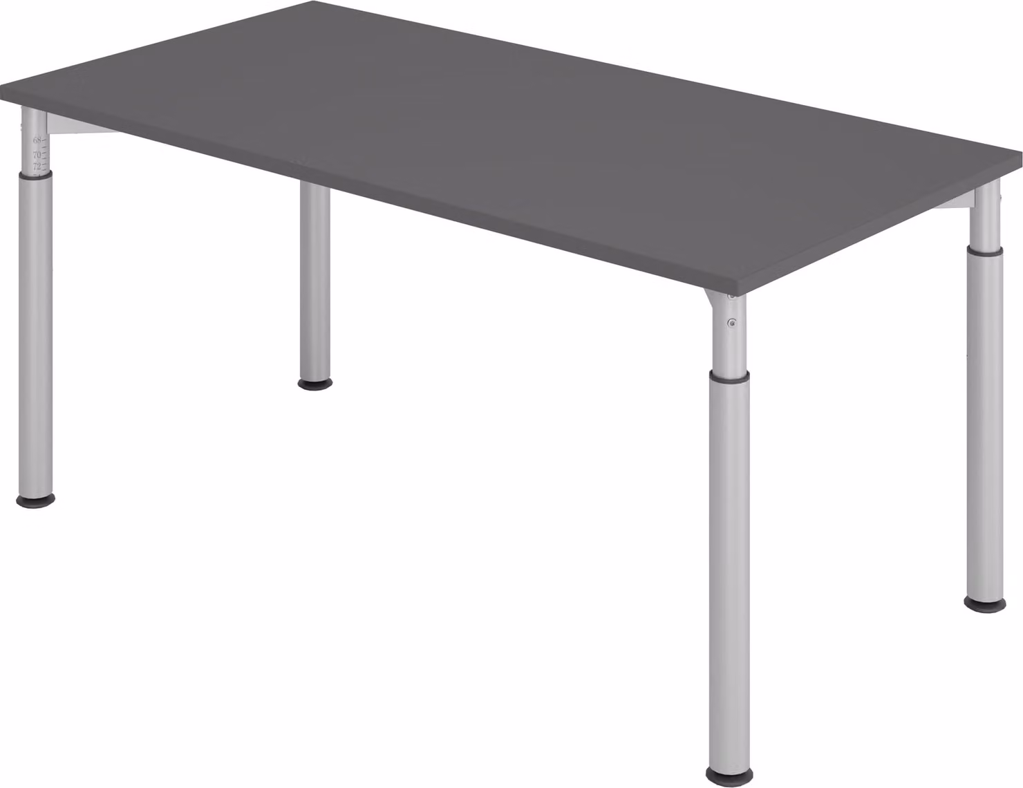 bümö Scrivania Serie-Y - Struttura: argento, dimensioni: 160 x 80 cm, decorazione: grafite