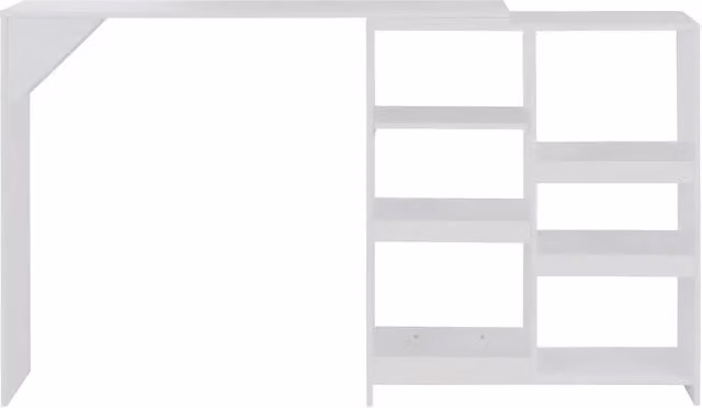 Tavolo da Bar con Scaffale Mobile Bianco 138x39x110 cm