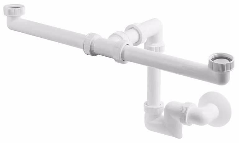 Sifone doppio per lavabo 5/4", DN40, bianco