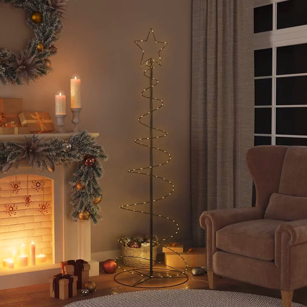 Albero di Natale a LED vidaXL con 120 LED Bianco Caldo, Altezza: 180 cm