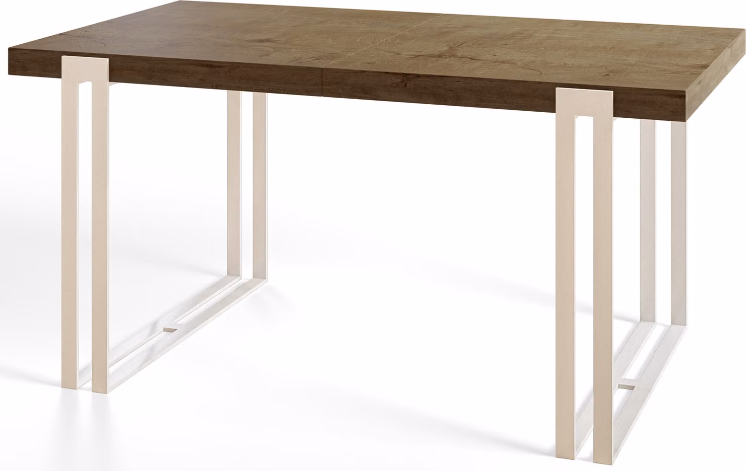 Tavolo rettangolare per sala da pranzo ROSA, dimensioni: 200X90X77 cm, tavolo per soggiorno colore: LEFKAS, con gambe in metallo di colore bianco