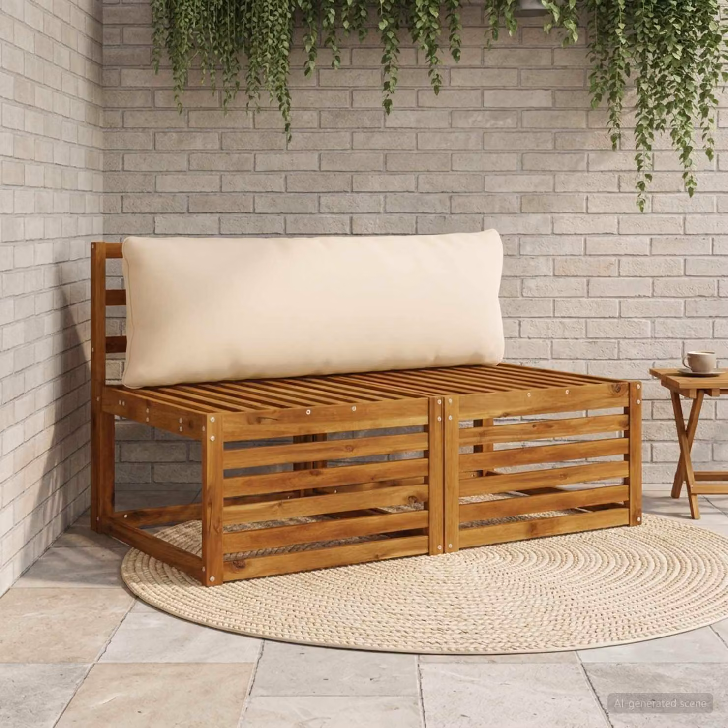 Cuscino per schiena vidaXL PUTTEN in poliestere, colore beige, con rivestimento rimovibile e lavabile in lavatrice