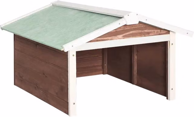 Casetta per Tosaerba Robotizzato in Legno Design In, Colore Mocca e Bianco Abete, L: 72 cm, P: 87 cm, H: 50 cm, Modello CFW4449773 – 1