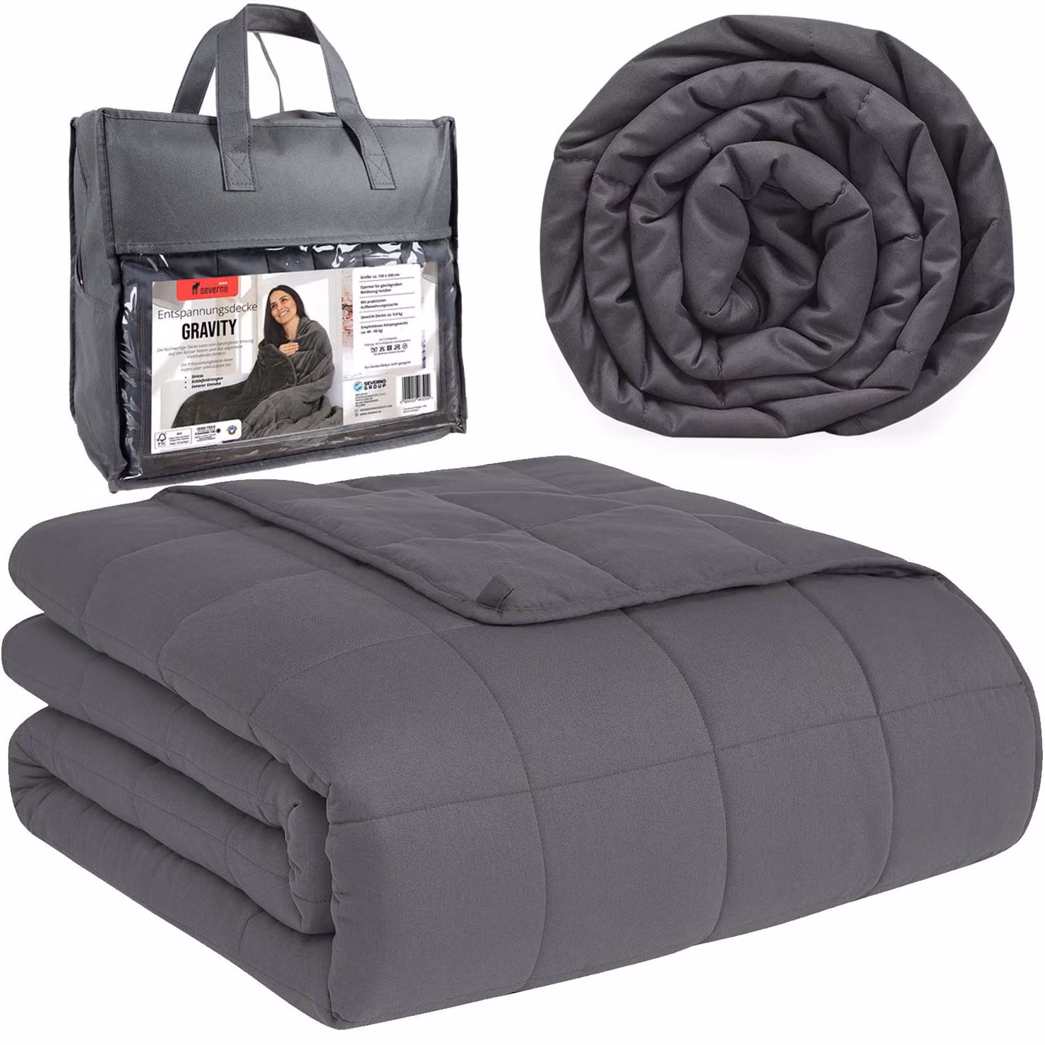 Trapunta pesata, trapunta sensoriale antistress 150x200 cm, 6,8 kg, gravità 6 + borsa