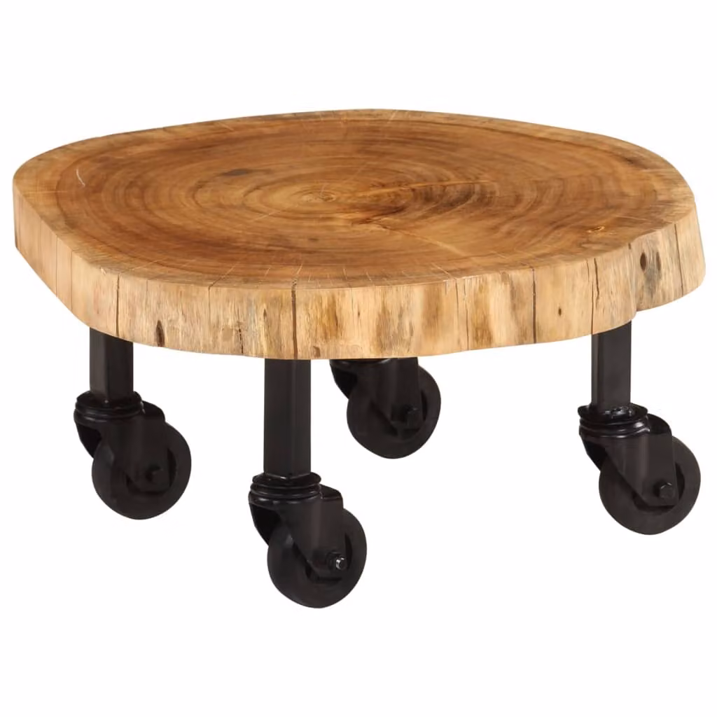 Tavolino da Salotto in Legno Massello di Acacia 60x55x25 cm