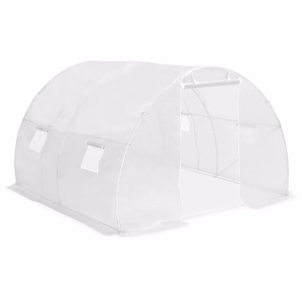 Serra vidaXL da 9m2 con struttura in acciaio zincato e copertura trasparente, L/P/H: 300 x 300 x 200 cm – 2