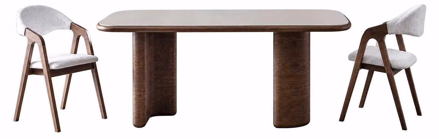 Tavolo da pranzo per sala da pranzo con 2 sedie, set completo di design moderno, 3 pezzi