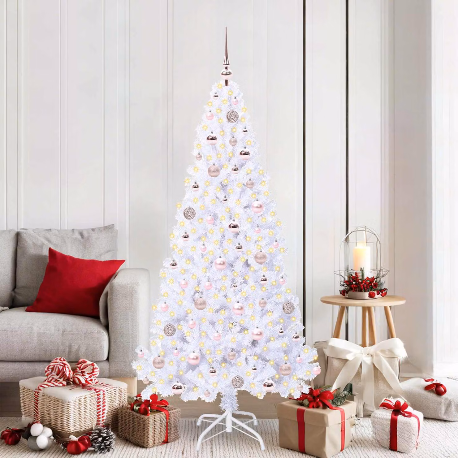 Maison Exclusive - Albero di Natale artificiale bianco 180 cm PVC e acciaio