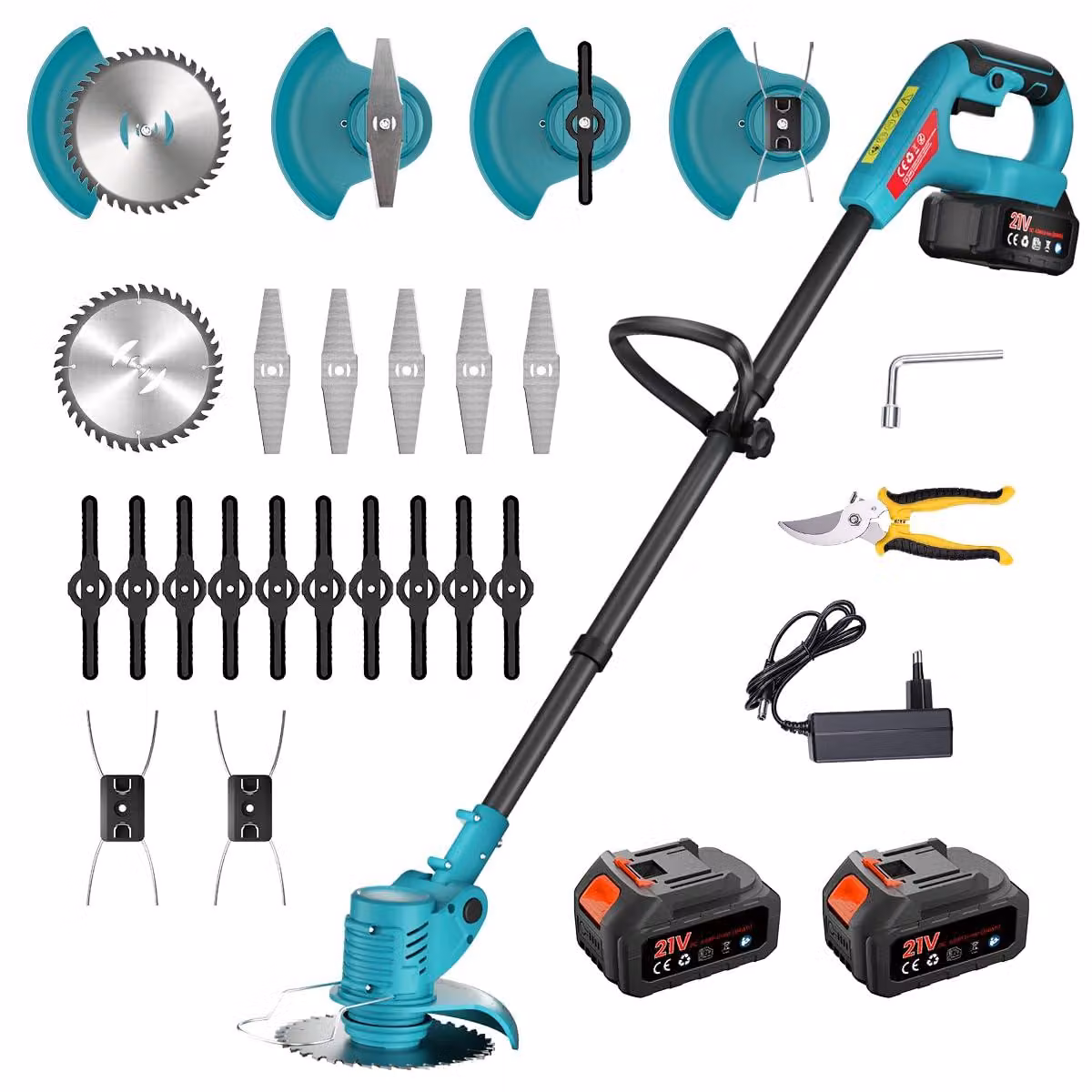 Tagliasiepi a batteria - Potenza: 700 W - Larghezza di taglio: 15 cm - Pieghevole