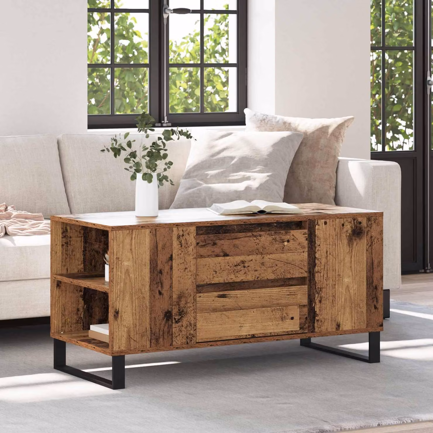 Maison Exclusive - Tavolino in legno antico 102 x 44,5 x 50 cm Materiale ligneo