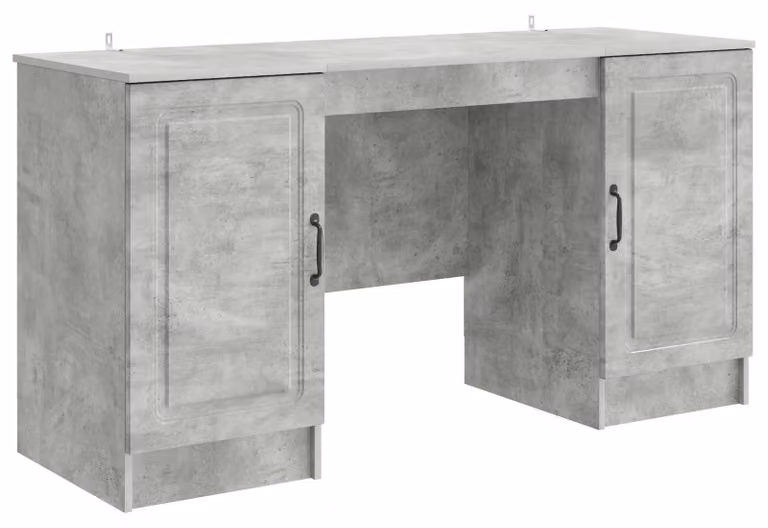 Scrivania con lo scaffale Grigio Cemento 142,5 x 50 x 75 cm
