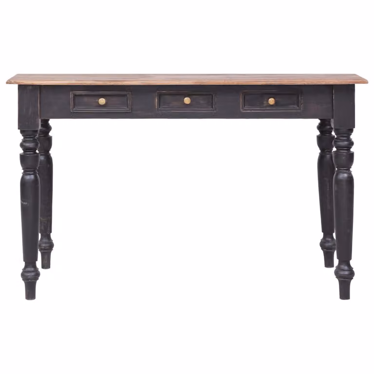 vidaXL Scrivania con 3 cassetti 117×57×75 cm in legno massiccio di mogano