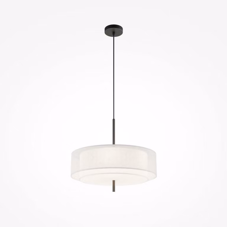 Lampada a sospensione con paralume rotondo BERGAMO trasparente, 5xE27x60W, tessuto, dimensioni: 346x50x50 cm, IP20, Maytoni