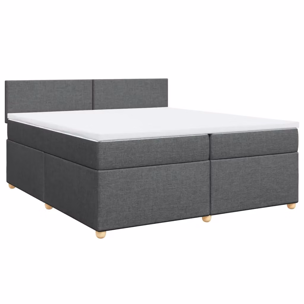 Letto Ibrido vidaXL con Giroletto a Molle e Materasso Grigio e Bianco L/P: 200 x 200 cm – 2