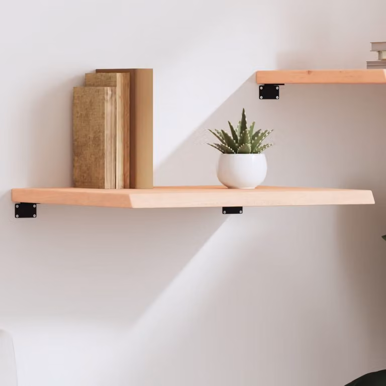vidaXL Ripiano a Parete in Rovere Massello Non Trattato Marrone L: 60 cm, P: 50 cm, H: 2-4 cm