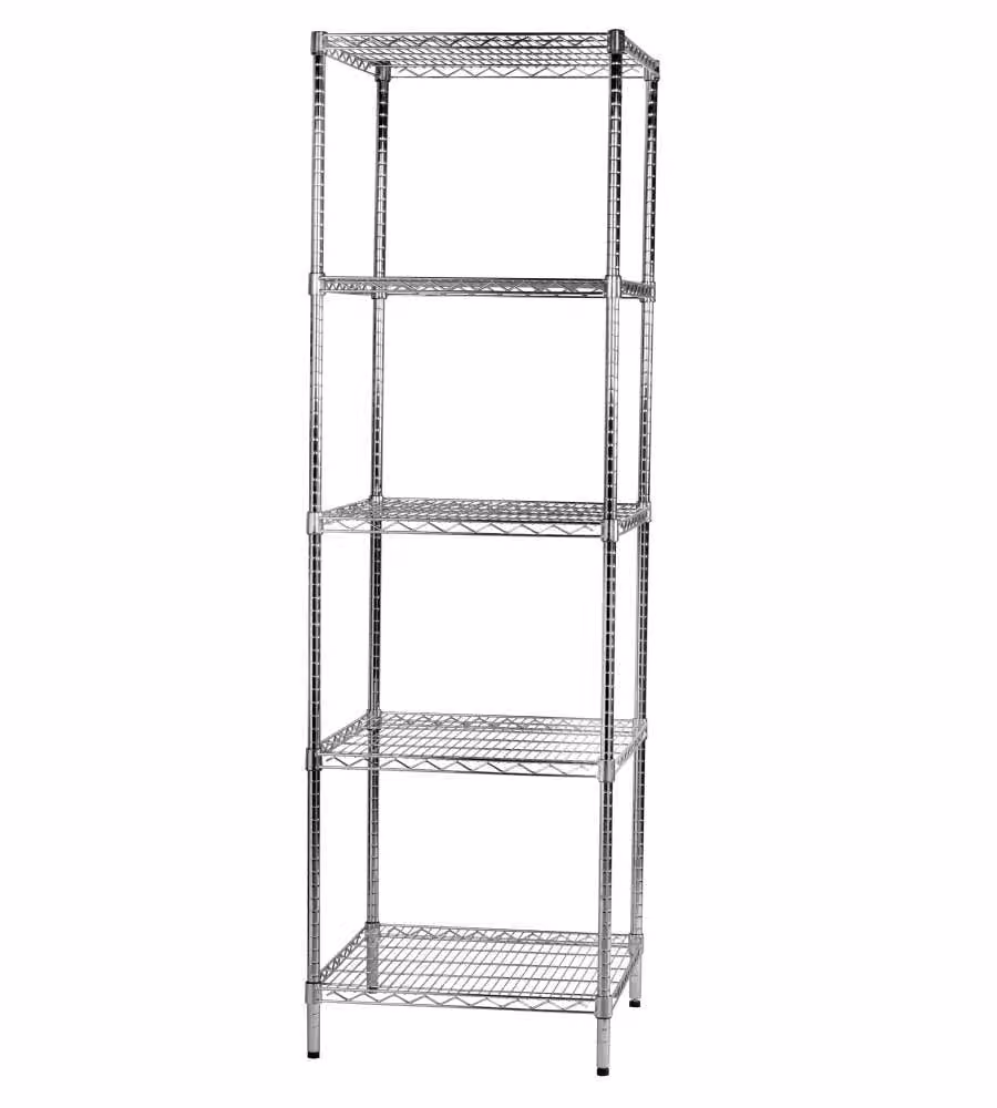Scaffale metallico Archimede di Serena Group con 5 ripiani regolabili per cucina, bagno o garage, L/P/H: 61 x 61 x 200 cm