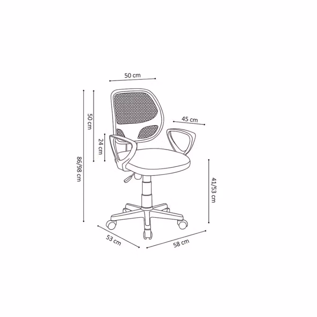 Sedia da ufficio ergonomica Meublorama in tessuto nero con braccioli e stile moderno per home office – 2