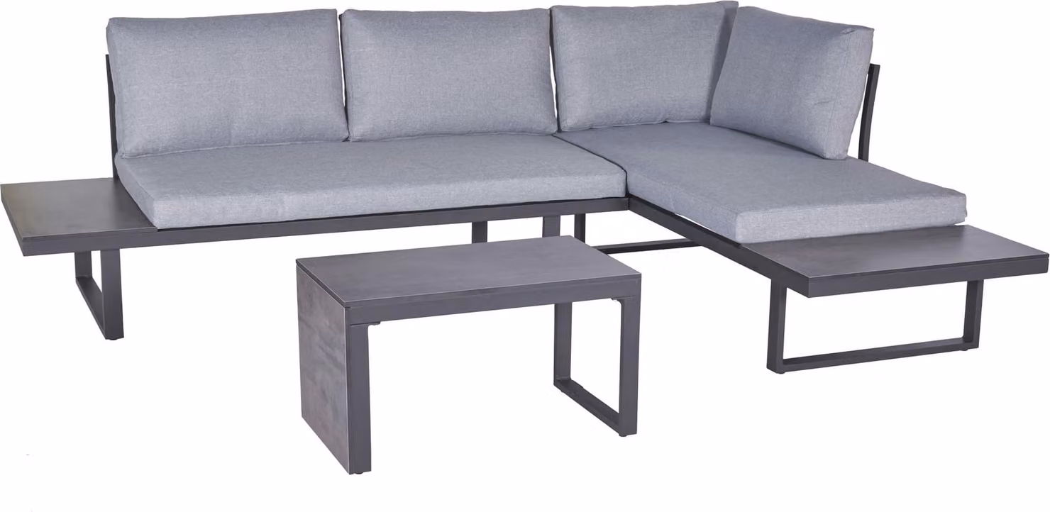 Set da salotto Nairobi Divano angolare da giardino in alluminio/HPL antracite