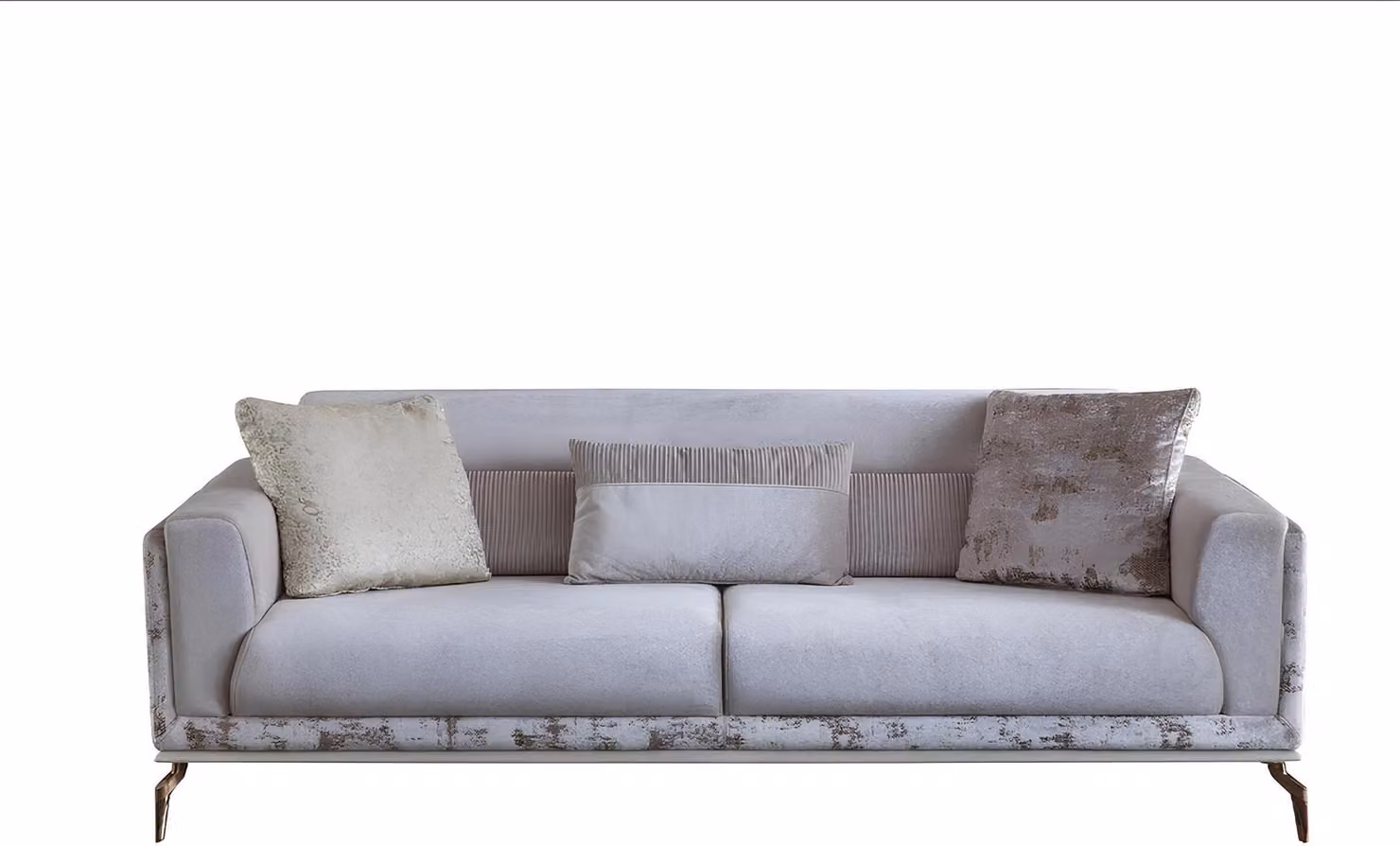 Modern Sofa 3 Sitzer Möbel Weiße Farbe in Wohnzimmer Luxus Neuheit
