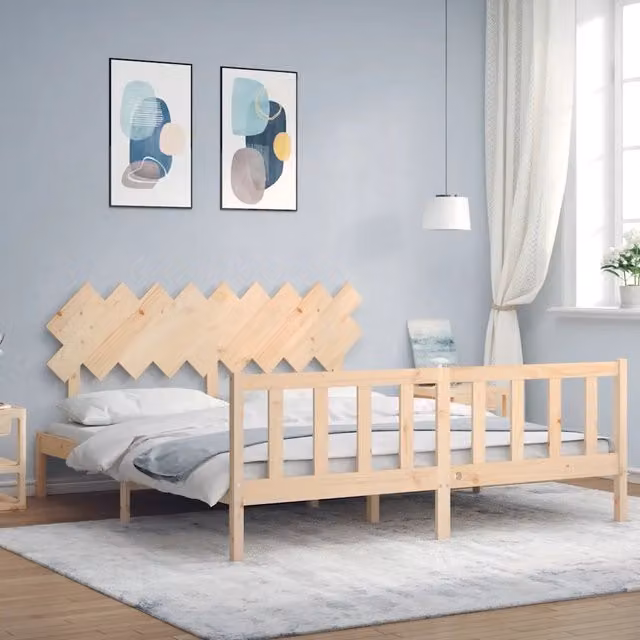 Letto con Testiera Super King Size in Legno di Pino Massello vidaXL L/P/H: 205.5 x 180 x 80.5 cm – 1