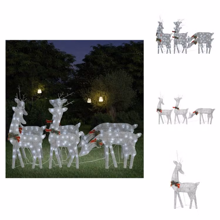 vidaXL LED renna 6 pezzi argento bianco freddo - Illuminazione natalizia