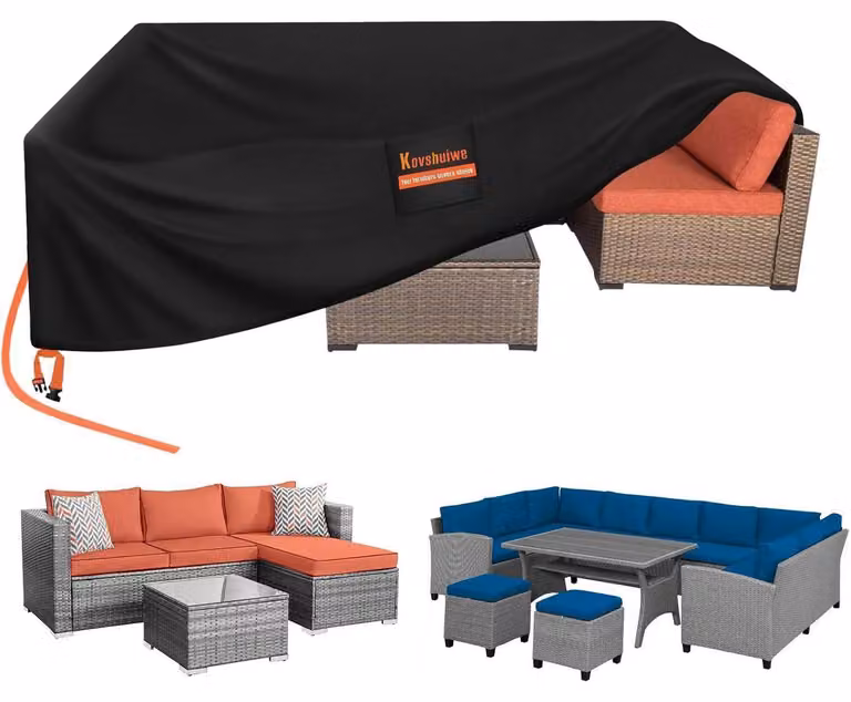 Copertura per mobili da giardino, dimensioni 242x182x100 cm, impermeabile, in tessuto Oxford 420D, resistente, antivento e con protezione UV