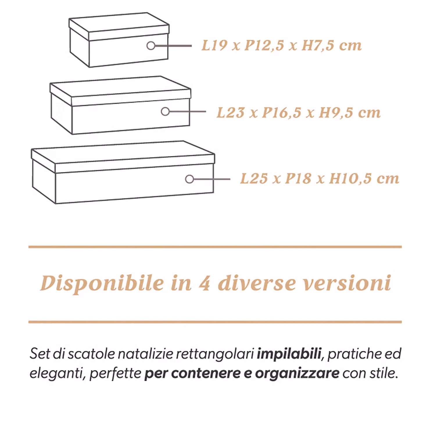 Set di 3 Scatole Natalizie Decorative Impilabili in Cartonato Rosso Vestiamo Casa – 3