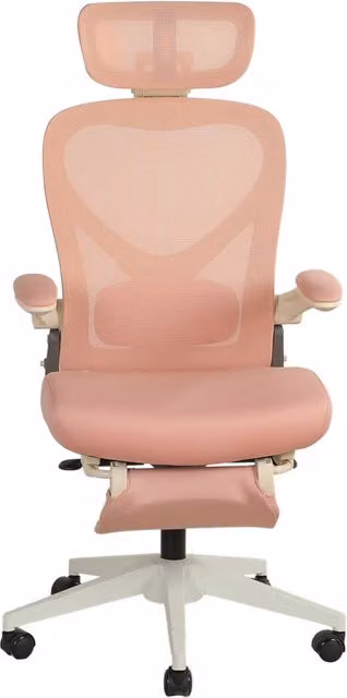 Sedia da Ufficio in Schiuma 65x61x40;5 cm; Pieghevole con Supporto Lombare; Rosa; per Studio e Lavoro