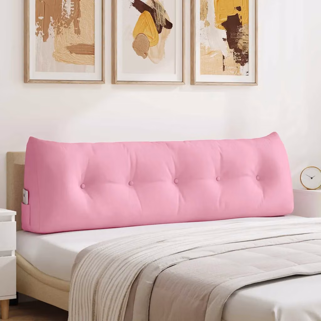 Cuscino per schiena ergonomico vidaXL rosa con rivestimento rimovibile lavabile in lavatrice L 160 x P 24 x H 50 cm