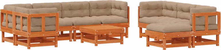 Set Lounge da Giardino 33 pcs Marrone Cerato