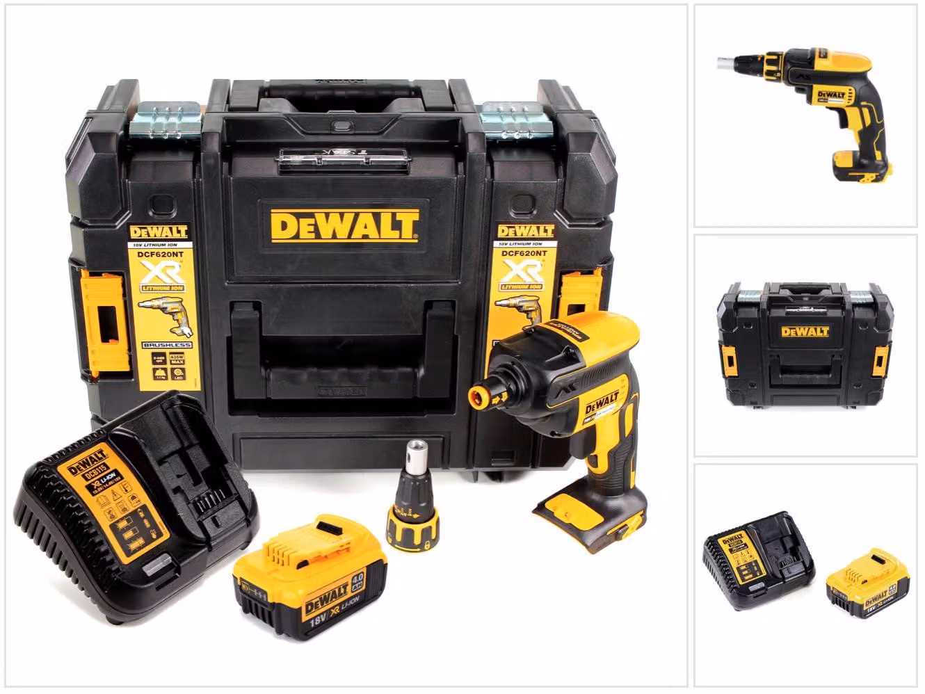 DeWalt DCF 620 M1 18 V Trapano avvitatore per cartongesso in valigetta TSTAK II + 1x Batteria DCB 182 4,0 Ah + Caricabatterie DCB 115