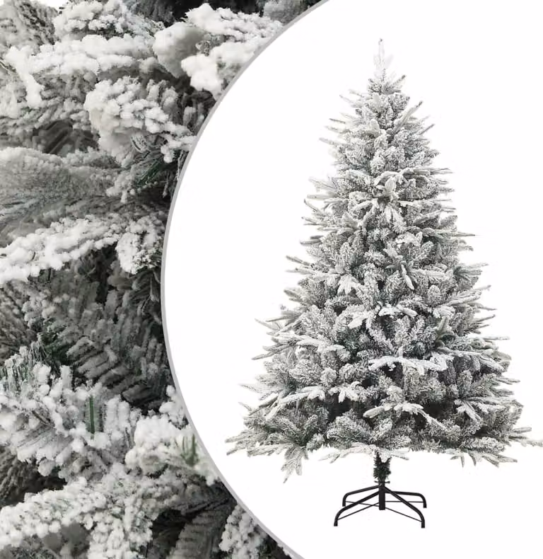 Maison Exclusive - Albero di Natale artificiale con effetto neve, verde, 210 cm, PVC/PE