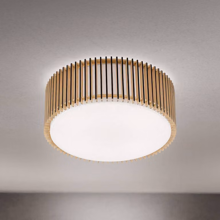 ORION Plafoniera soffitto Tarta, dimmerabile, Legno chiaro, Soggiorno / Sala da pranzo, Legno, Plafoniera