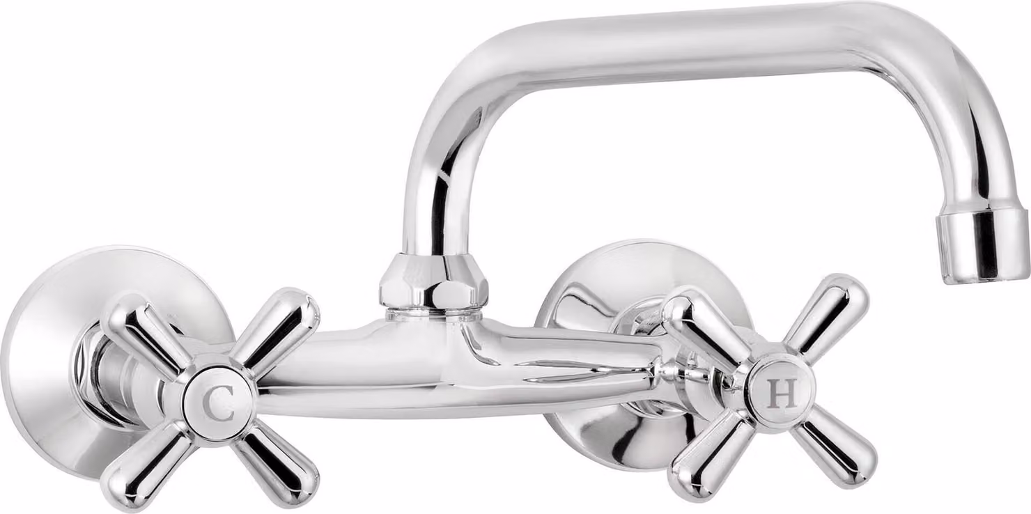 Wall-mounted washbasin mixer