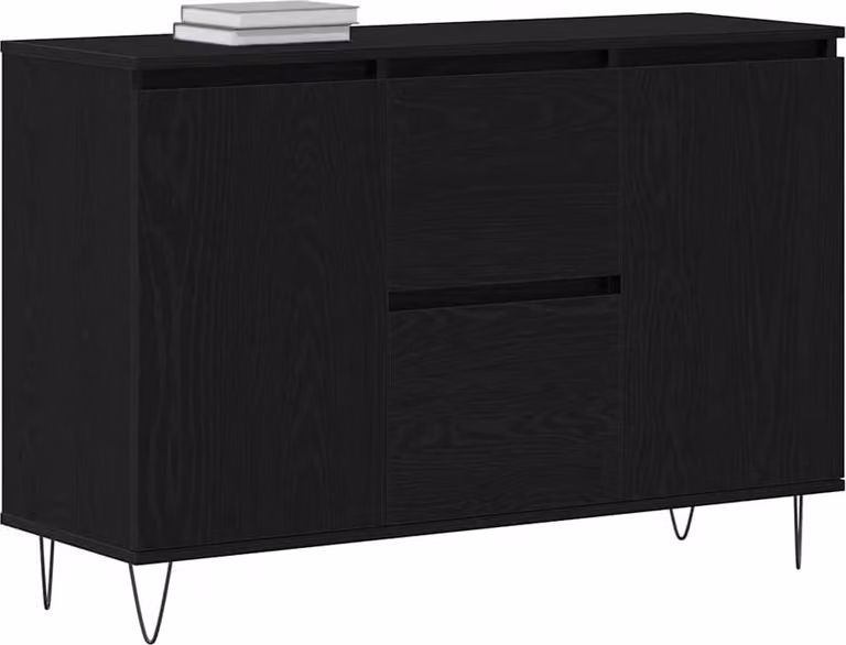 Credenza Rovere Nero 101,5 x 35 x 70 cm Legno multistrato