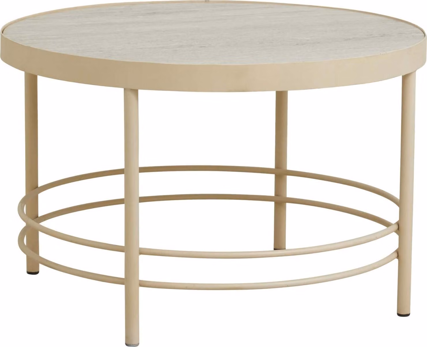 FURNLUX Tavolino Jungo Marble White And Beige 80cm / Colore principale: Beige / Dimensioni: 80 x 80 x 51 cm