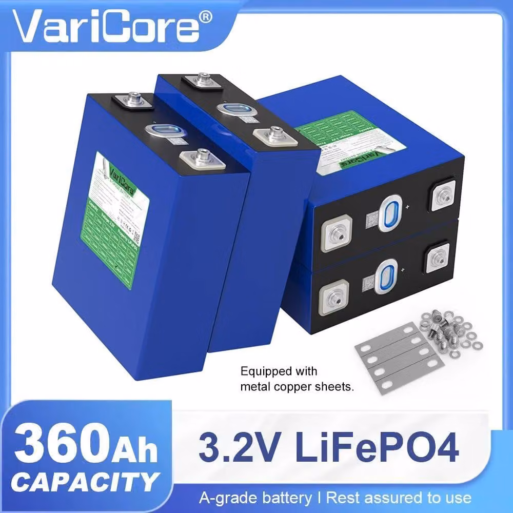 Celle per batterie LiFePO4 - 3,2 V, 360 Ah, set da 4 - Litio-ferro-fosfato - A ciclo profondo - Per impianti solari da 12 V e 24 V, camper, barche e golf cart