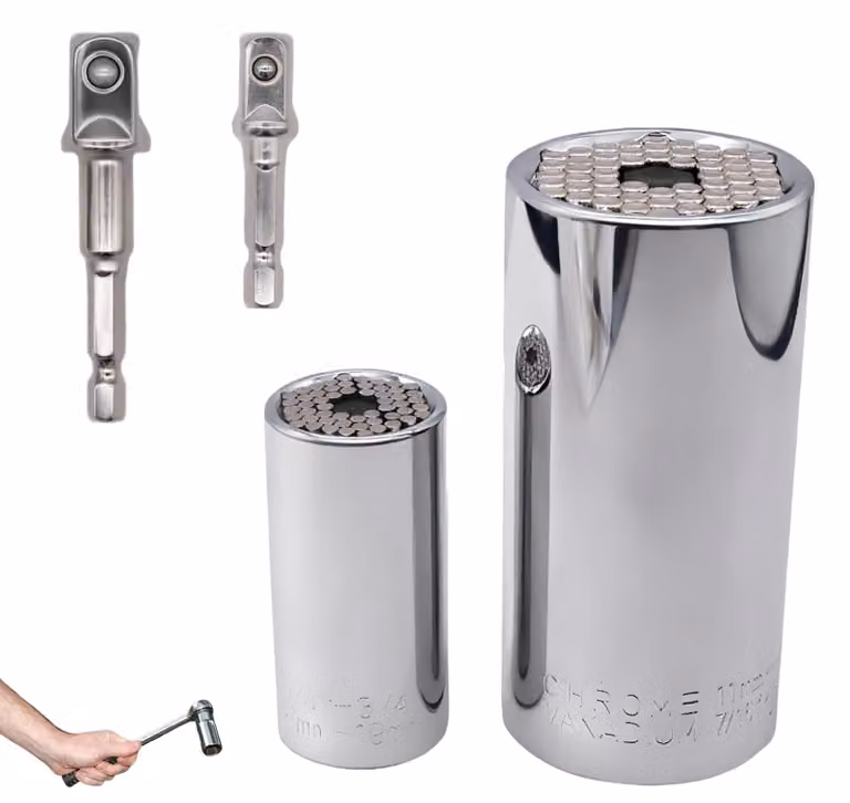 Set di chiavi a bussola, composto da 4 pezzi, regolabili da 7 a 19 mm e da 11 a 32 mm, per auto e uso domestico