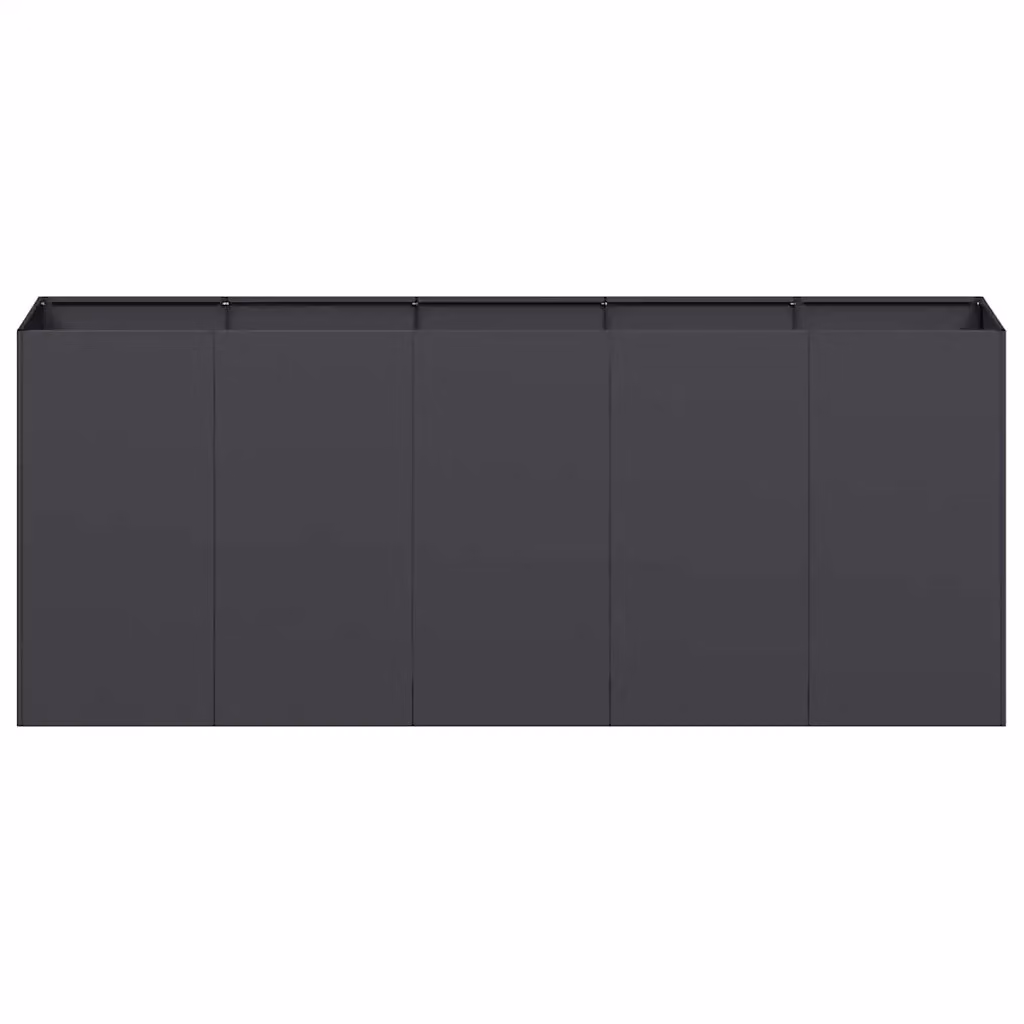 Fioriera rettangolare moderna HELLOSHOP26 per esterni in acciaio nero L: 200 cm, P: 40 cm, H: 80 cm – 2