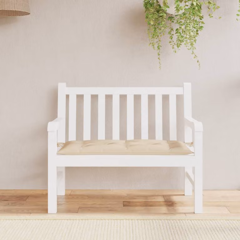 vidaXL Cuscino per Panca Beige in Tessuto Oxford, L/P/H: 110 x 50 x 7 cm