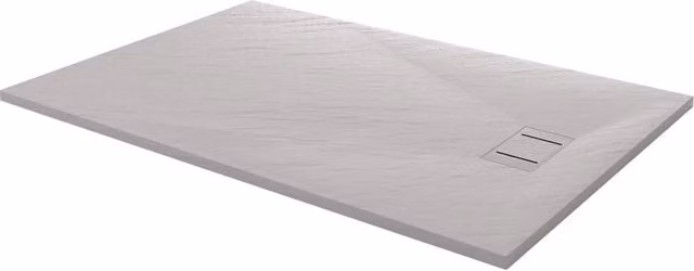 Piatto doccia rettangolare GIORDANOSHOP in acrilico bianco effetto pietra, antiscivolo e a filo pavimento, L: 90 cm, P: 70 cm