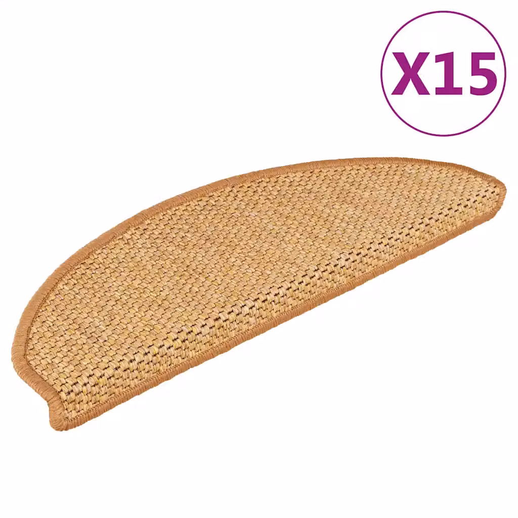 vidaXL Tappeti Autoadesivi Scale Aspetto Sisal 15pz 65x21x4 Sisal