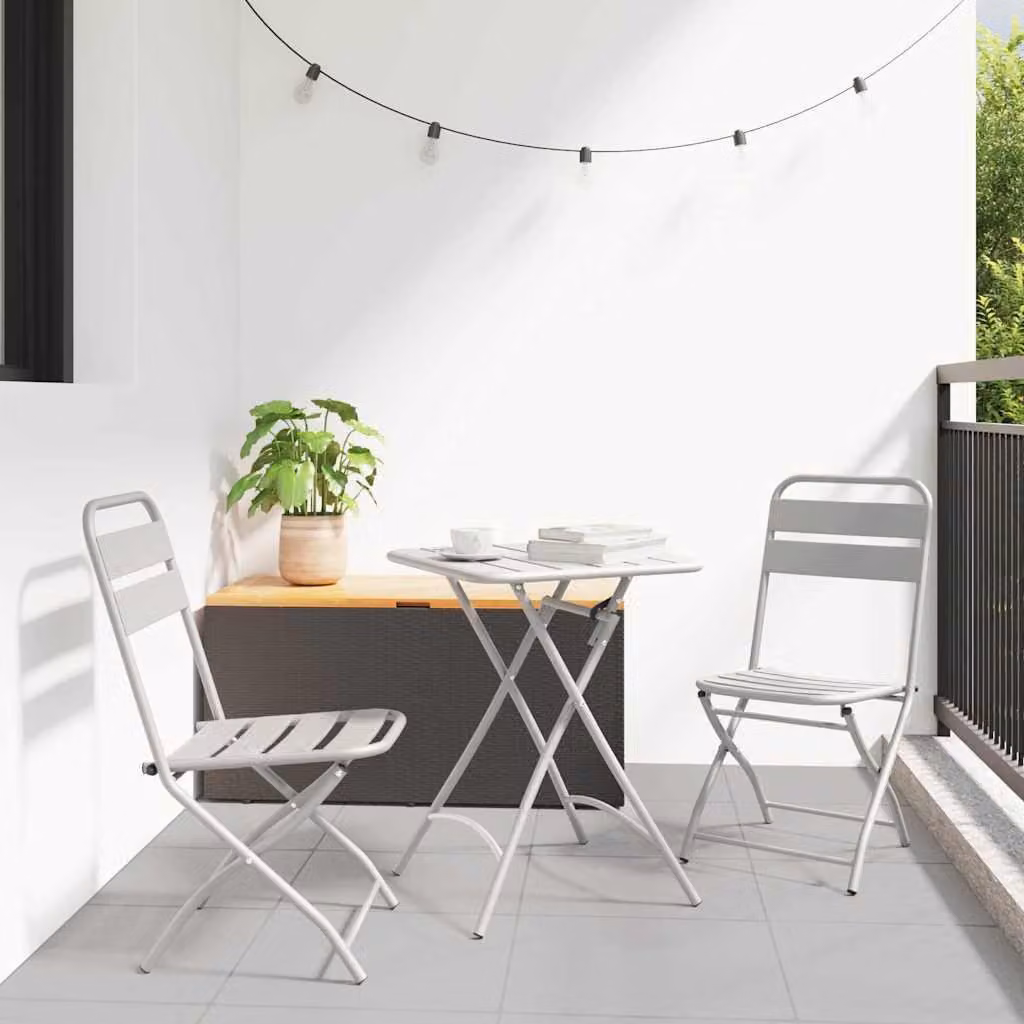 Maison Exclusive - Set da bistrot, 3 pezzi, acciaio beige