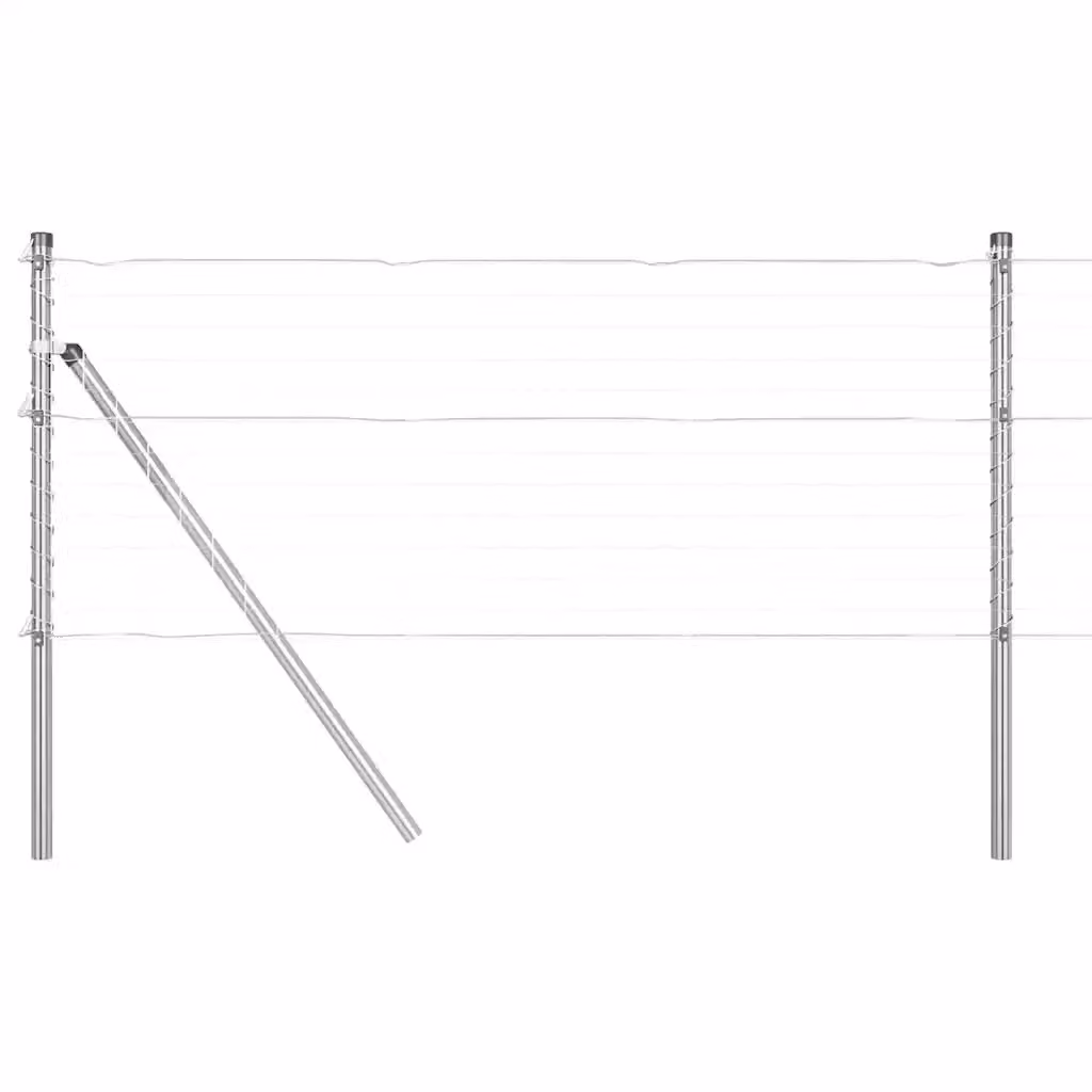 Set di 52 pali per recinzione da interrare vidaXL in acciaio zincato, colore argento, L/P/H: 3,2 x 3,2 x 120 cm – 2